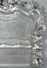 Antiqued Silver Leaf French Rococo Carved Panel Bed