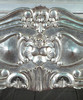 Antiqued Silver Leaf French Rococo Carved Panel Bed