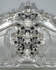 Antiqued Silver Leaf French Rococo Carved Panel Bed