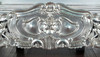 Antiqued Silver Leaf French Rococo Carved Panel Bed