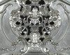 Antiqued Silver Leaf French Rococo Carved Panel Bed