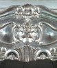 Antiqued Silver Leaf French Rococo Carved Panel Bed