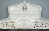 White Rococo Carved Panel Bed