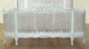 Antique White Rattan Country Cottage Bed