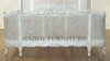 Antique White Rattan Country Cottage Bed
