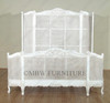 Antique White Rattan Country Cottage Bed