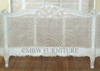 Antique White Rattan Country Cottage Bed