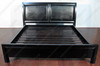Black King Leather Platform Bed