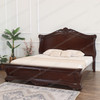 Dark Walnut Rococo King Panel Bed