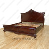 Dark Walnut Rococo King Panel Bed