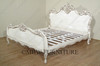 Distressed Antiqued White French Rococo King Bed