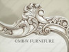Distressed Antiqued White French Rococo King Bed