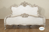 Distressed Antique White French Rococo Bed