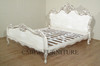 Distressed Antique White French Rococo Bed