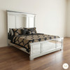 Modern Mirrored Panel Bed w/ Tall Headboard
