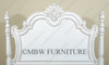 Shabby Chic French‑Style Hand‑Carved Distressed White Bed
