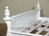 Shabby Chic French‑Style Hand‑Carved Distressed White Bed
