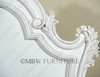 Shabby Chic French‑Style Hand‑Carved Distressed White Bed