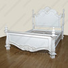 Distressed White Shabby Cottage Queen Panel Bed