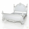 Shabby Chic French‑Style Hand‑Carved Distressed White Bed