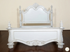 Shabby Chic French‑Style Hand‑Carved Distressed White Bed