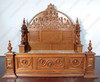 Light Mahogany Gothic Ornate Heavily Carved Bed