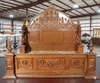 Light Mahogany Gothic Ornate Heavily Carved Bed