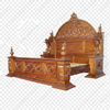 Light Mahogany Gothic Ornate Heavily Carved Bed