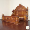 Light Mahogany Neoclassical Empire Revival Hand-Carved Mahogany Bed
