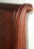 Elegant Carved Mahogany Sleigh Bed Frame with Scroll Legs