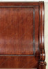 Elegant Carved Mahogany Sleigh Bed Frame with Scroll Legs