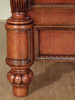 Elegant Carved Mahogany Sleigh Bed Frame with Scroll Legs
