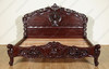 Dark Mahogany French Rococo Sleigh Bed