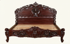 Chocolate Mahogany French Rococo E. King Panel Bed