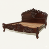 Chocolate Mahogany French Rococo E. King Panel Bed