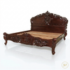 Dark Mahogany French Rococo Sleigh Bed