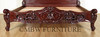 Dark Mahogany French Rococo Sleigh Bed