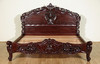 Dark Mahogany French Rococo Sleigh Bed