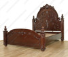 Dark Mahogany Carved Queen Panel Bed