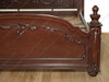 Dark Mahogany Carved Queen Panel Bed