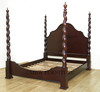 Dark Mahogany Barley Twist Four Post Bed