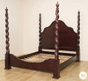 Dark Mahogany Barley Twist Four Post Bed