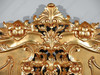 Antiqued Gold Leaf Rococo Panel Bed