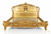 Antiqued Gold Leaf Rococo Panel Bed