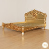 Antiqued Gold Leaf Rococo Panel Bed