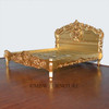 Antiqued Gold Leaf Rococo Panel Bed