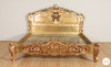 Antiqued Gold Leaf Rococo Panel Bed