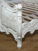 Solid Mahogany Antiqued White Finish French Rococo King Bed