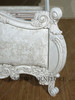 Solid Mahogany Antiqued White Finish French Rococo King Bed