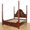 Mahogany Barley Twist Four Post Canopy Bed (California King)